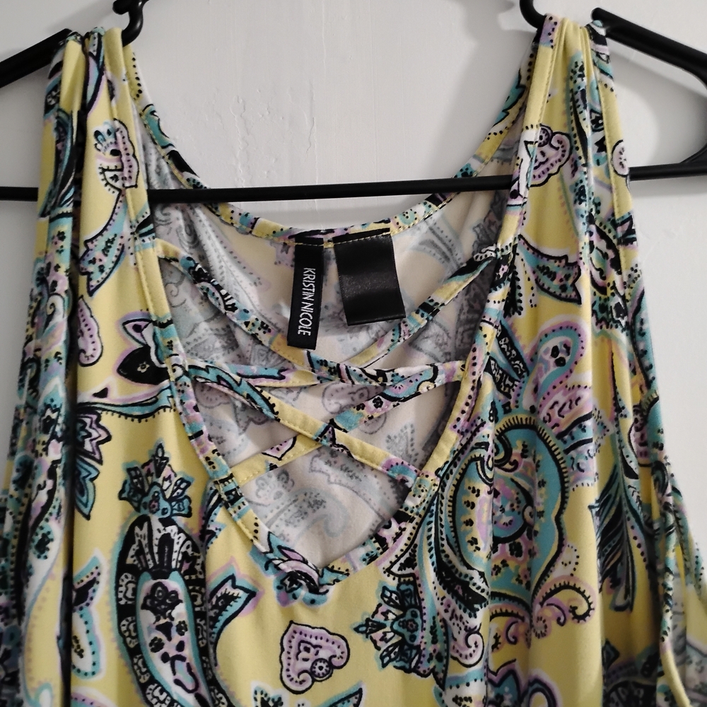 Asymmetrical Yellow Paisley Dress